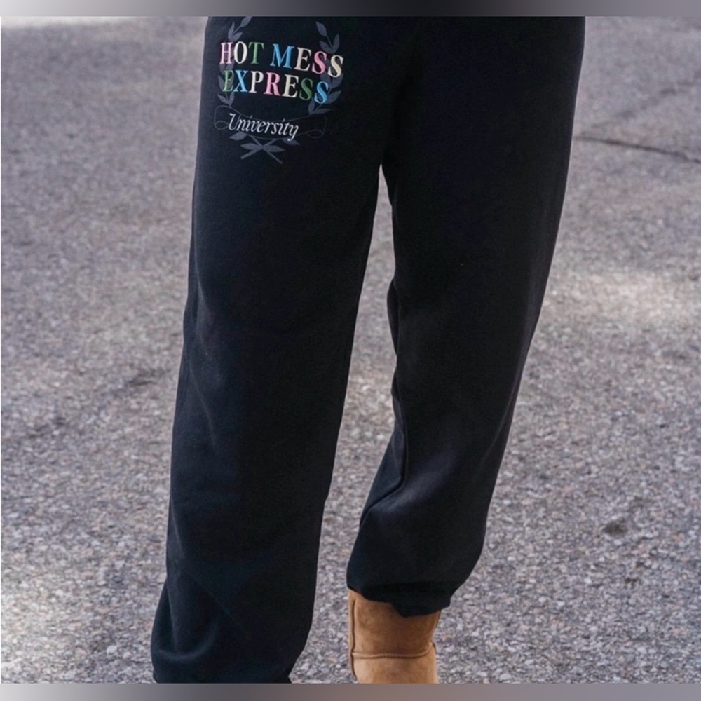 Slyfox Threads Embroidered “Hot Mess Express” Sweatpants